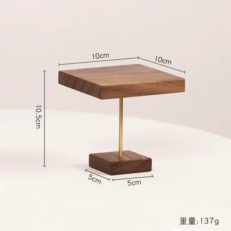 Walnut Wood Jewelry Display Tray – Solid Wood Organizer for Bracelets, Bangles & Crystal Beads, Photography Prop Stand