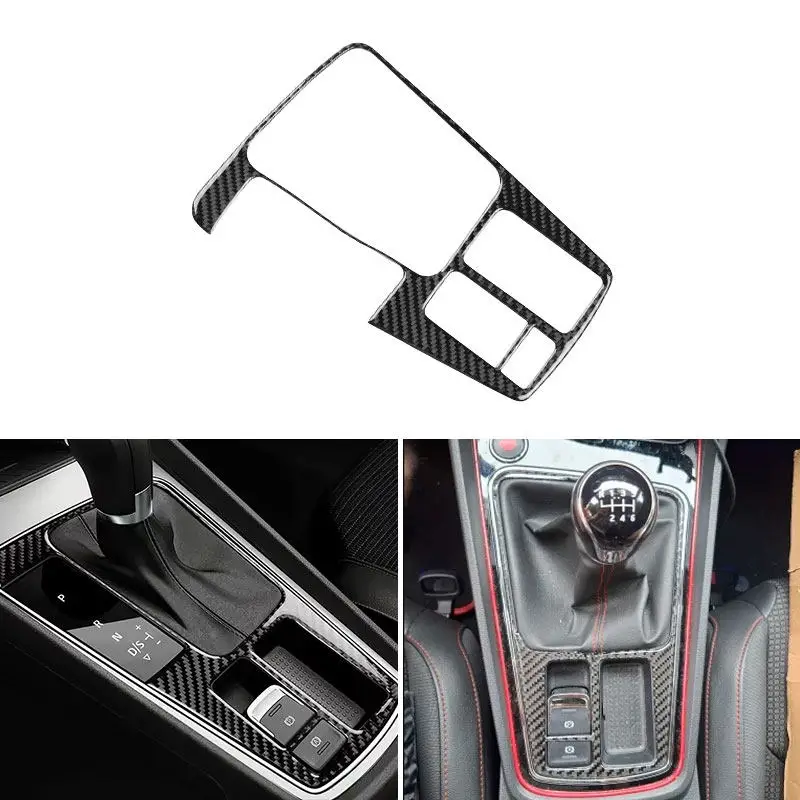 

LHD/RHD Car For Seat Leon 2017 2018 2019 Accessories Soft Carbon Fiber Center Gear Shift Panel Cover Interior Trim