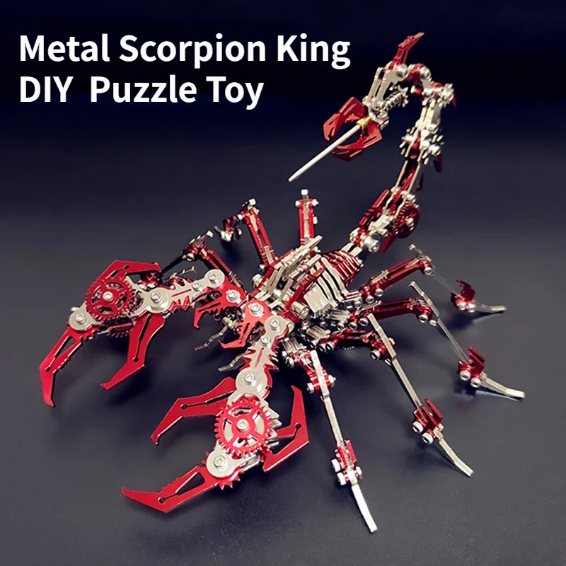 Scorpione d'argento 3D Puzzle in metallo Giocattolo di assemblaggio Decorazione Insetti Giocattoli Hobby Animali Figure Giocattoli fai da te Regali per bambini/Amici