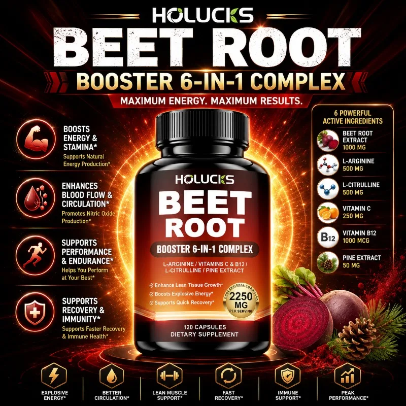 

Nitric Oxide Booster Capsules, with Beet Root & Arginine Complex, Promote Heart Wellness, Blood Circulation & Lean Muscle