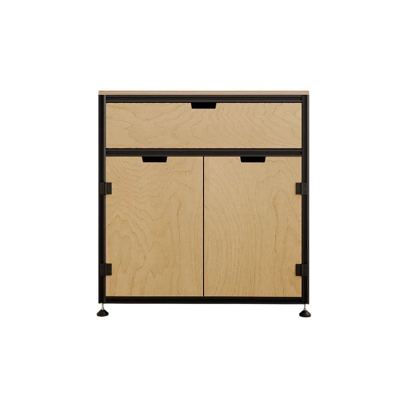 Modern simple wooden side cabinet, aluminum profile can be customized living room frame marine panel structure locker embedded