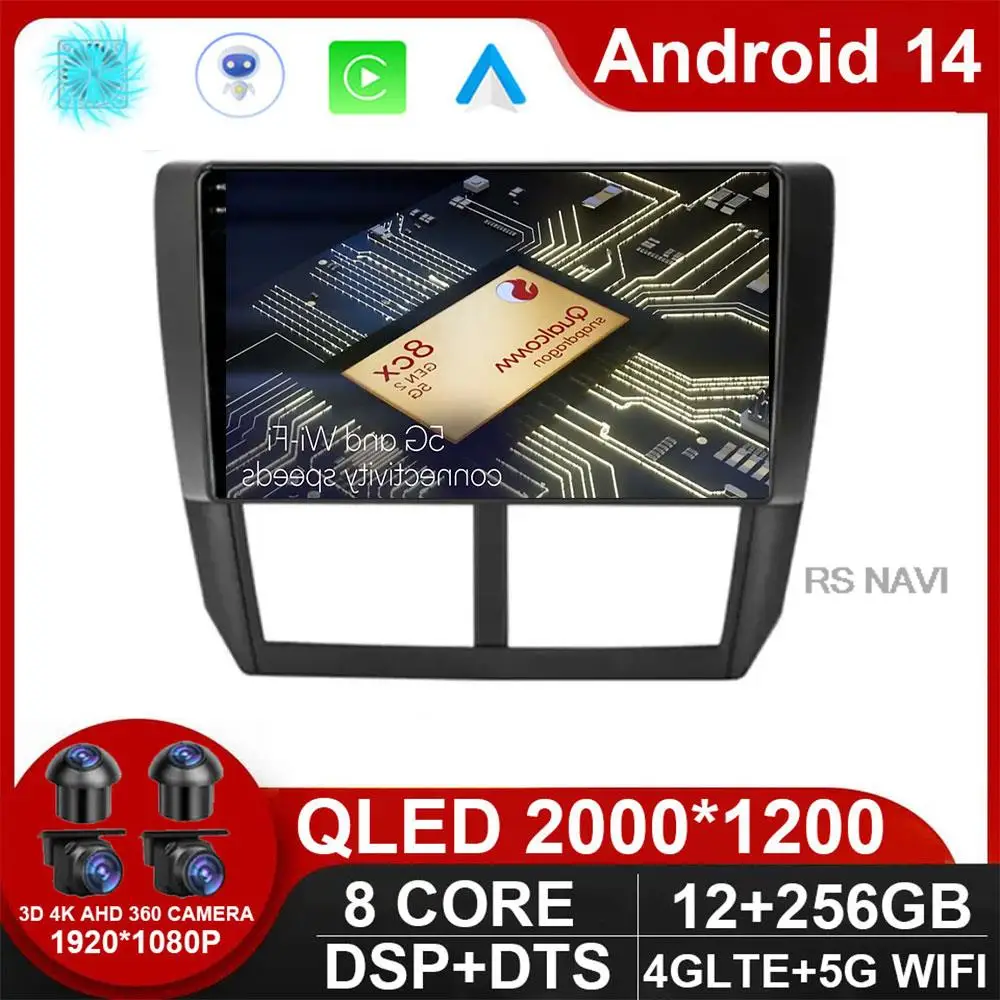 

Android 14 Carplay Car Radio For Subaru Forester 3 SH 2007-2013 For Impreza GH GE 2 Din Multimedia Player NO 2 din Head Unit BT