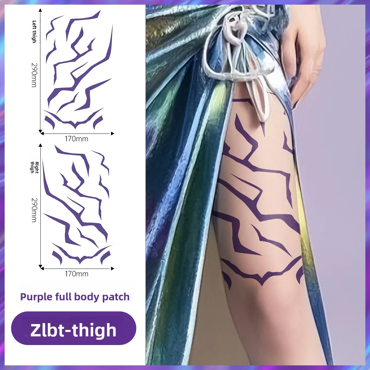 

KPop Laser Huntress Makeup Temporary Tattoo Demon Hunter Festival Party Lightning Face Tattoo Sticker for Cosplay and Halloween