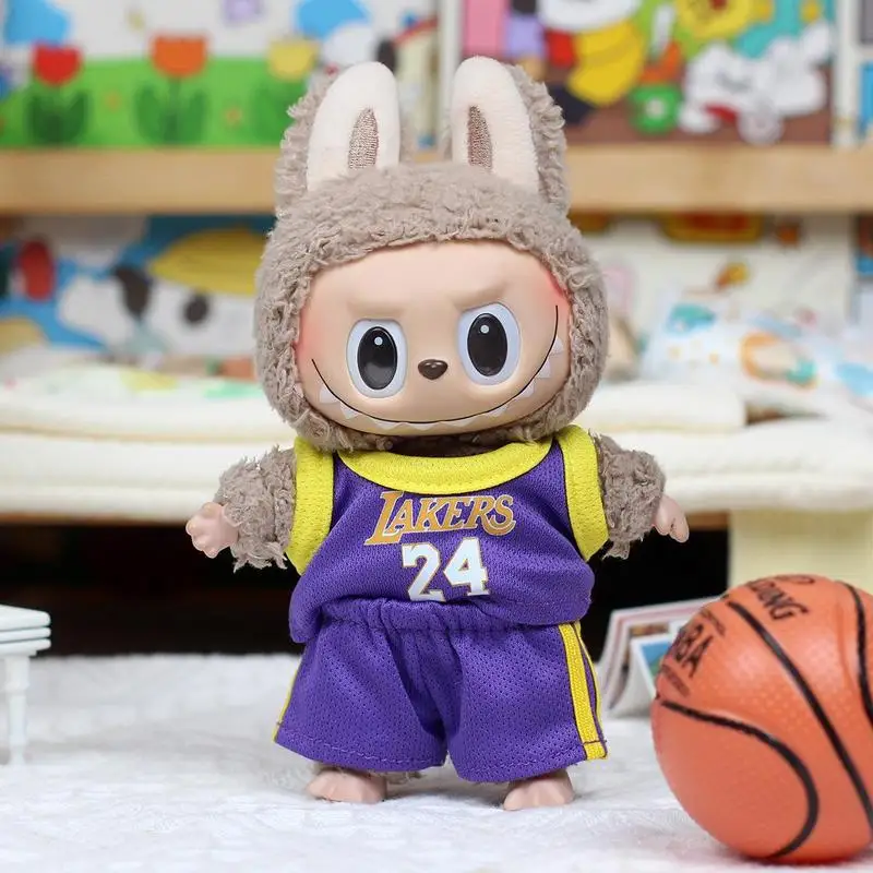 ชุดเสื้อผ้าตุ๊กตา Labubu ขนาด 17 ซม. ชุดเสื้อผ้าไวนิลแบบจี้ ชุดเสื้อบาสเก็ตบอลแฟชั่น ชุดของขวัญเซอร์ไพรส์สุดสร้างสรรค์สำหรับเทศกาล