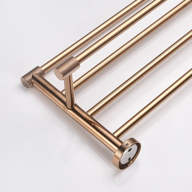 Rose Gold  Wall Mount Shelf Toilet Bath Hardware Paper Holder Towel Bar Rack Rail Rod Robe Hook Hanger Bathroom Accessories Set