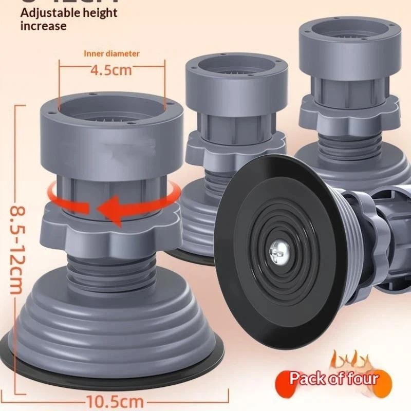 【CCA】4Pcs Adjustable Washing Machine Support Feet Shock Absorption Non Slip Base Perfect For Home Dryer Refrigerator Leveling