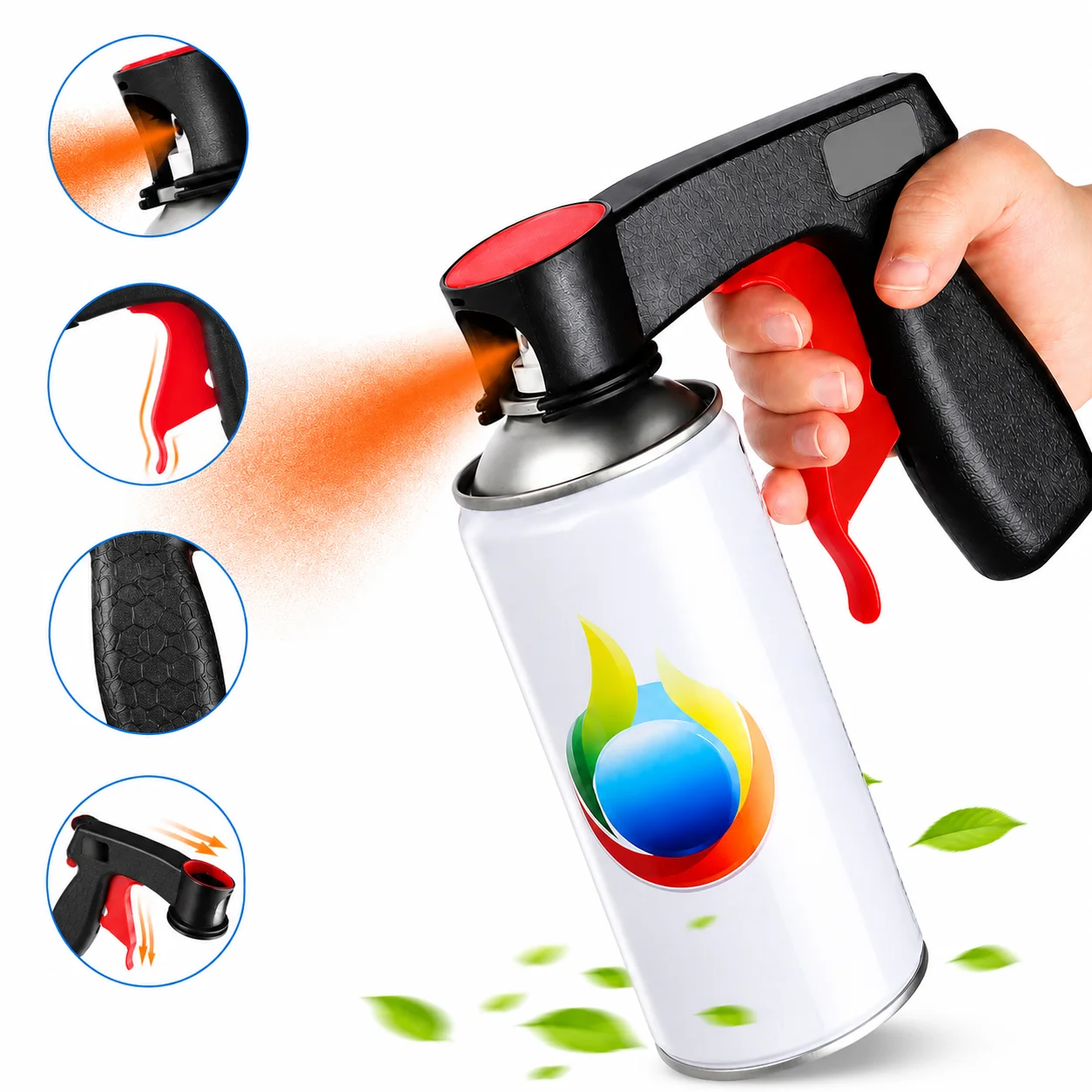 1/4/8 Pcs Plastic Portable Spray Paint Handle, Universal Reusable Car Color Changing Film Pasting Self Spraying Hand Spray Gun