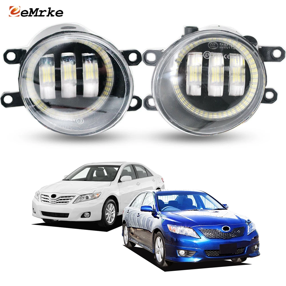 Upgrade LED Fog Lights Car PTF with Lens Angel Eyes DRL Fog Driving Lamp Headlights for Toyota Camry XV40 2009 2010 2011 2012