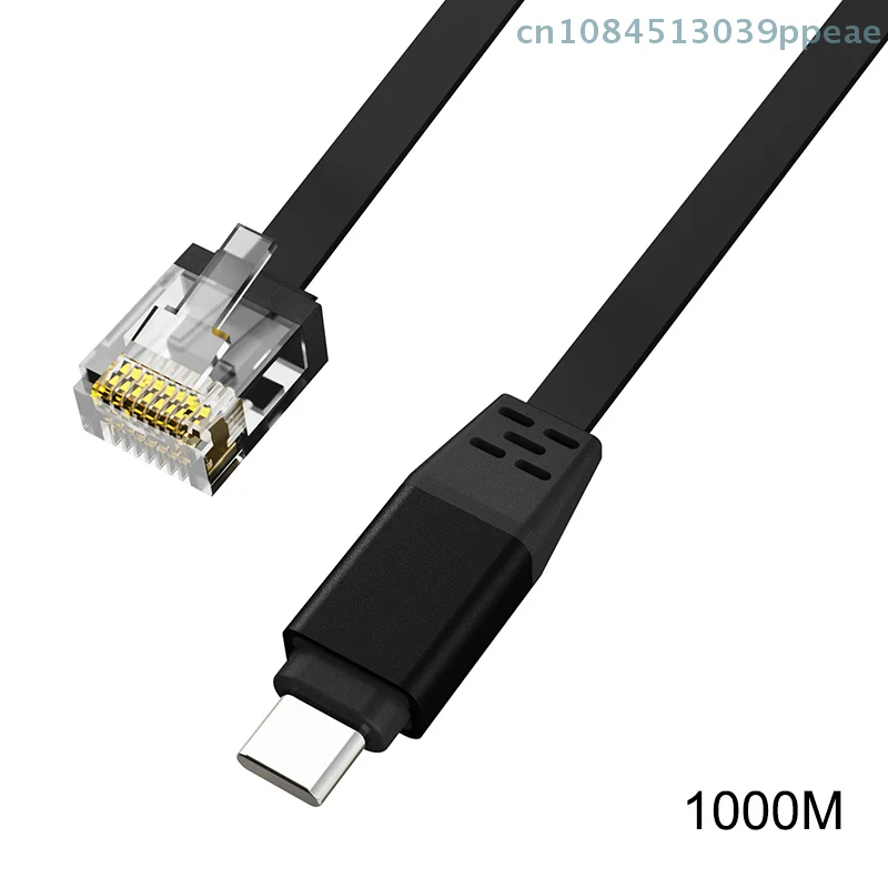 Cabo tipo C para RJ45 de 1000 m, adaptador de rede com fio para iPhone, iPad, laptop, tablet, Huawei, Xiaomi