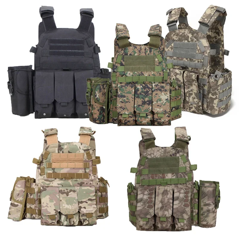 

Tactical Vest Body Armor Hunting Carrier Men Combat MOLLE Camo Military Army Vest Outdoor CS Hunting Clothes Airsoft Gear
