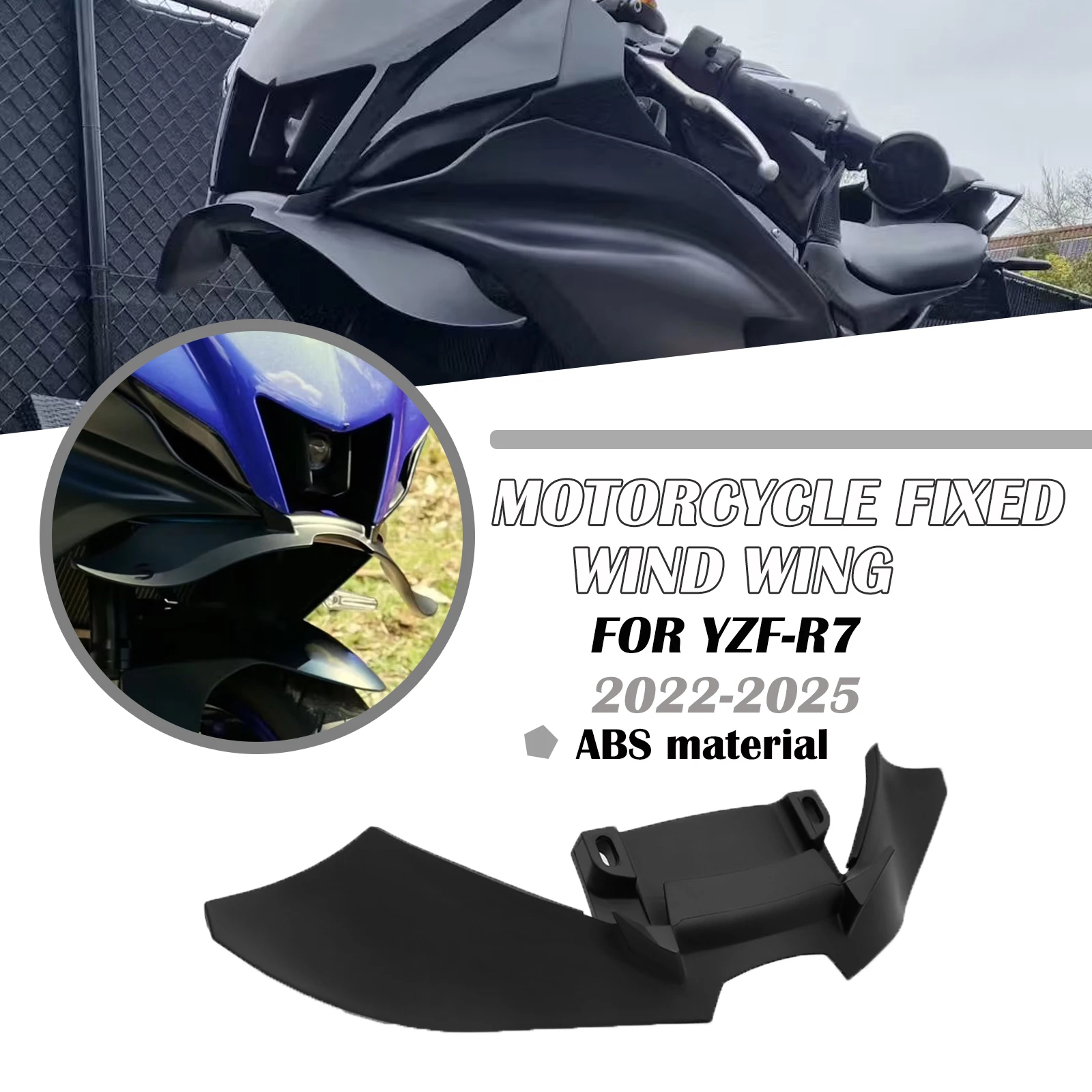Moto Downforce Winglet Aerodinamico Ala Spoiler Anteriore Kit Nuovi Accessori Per YAMAHA YZF-R7 yzf R7 2022 2023 2024 2025