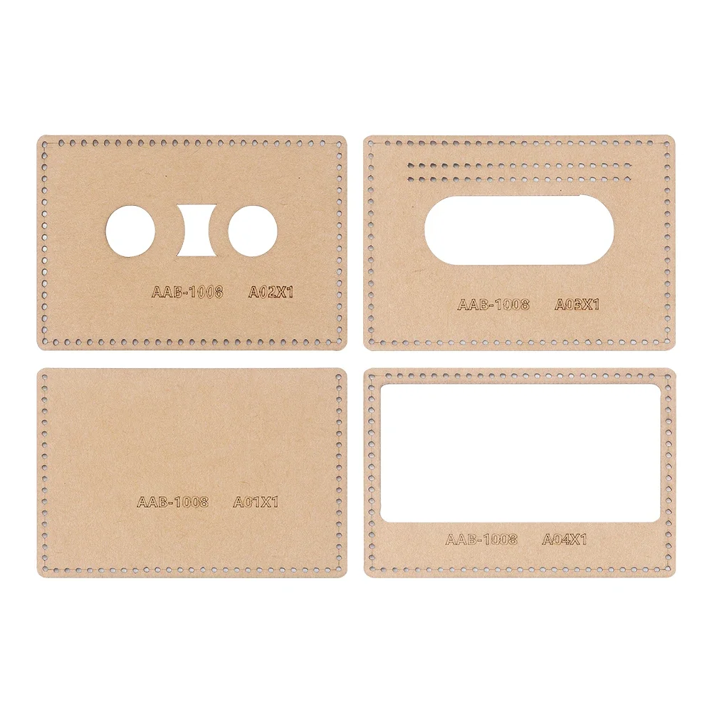 1set DIY Leather Quilting Kraft Paper Template for Leather Vintage Cassette Style Card Bag Making