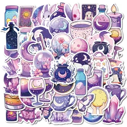 10/30/50PCS Magical Dream Moon Purple Cartoon Graffiti Stickers For Guitar Notebook Laptop Stationery Car Scrapbooking Decals