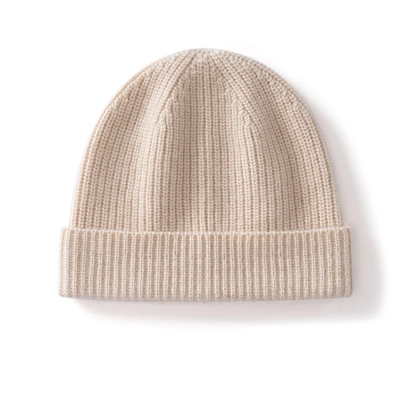 

100%Quality Cashmere Ribbed Beanies For Men&Women Winter Outdoor Knitted Hat Casual Solid Warm Soft Skull Cap Cashmere Hats