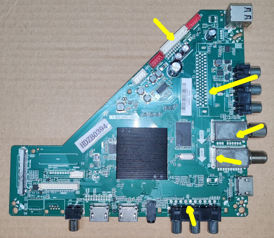 tms3686u801-4kテレビマザーボードの実物写真が発送されました。