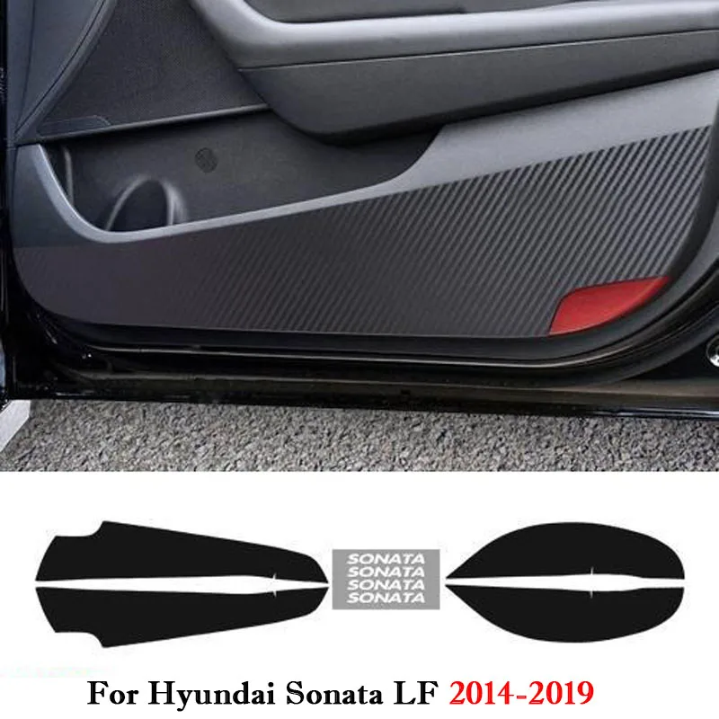 Car Door Anti Kick Pad Carbon Fiber Protection Decals Stickers For Hyundai Sonata LF DN8 2024 2023 2022-2014 Auto Accessories