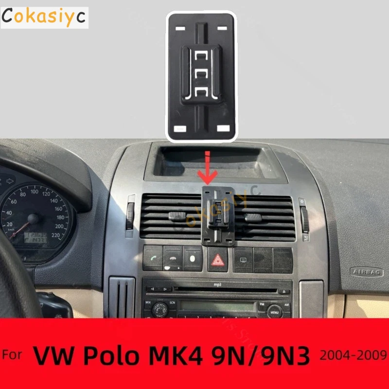 Soporte Móvil para Automóvil Volkswagen VW Polo MK4 9N/9N3 2004-2009 2005, Base de Soporte Fija Especial, Accesorios para Automóvil con Carga Inalámbrica