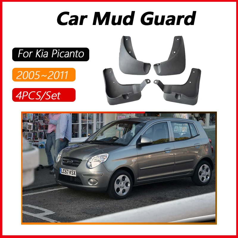 Anti-splash 2PCS For Kia Picanto Morning SA 2005~2011 Car Mud Guard Antifreeze Flap Splash Mudflaps Door Guards Auto Accessories