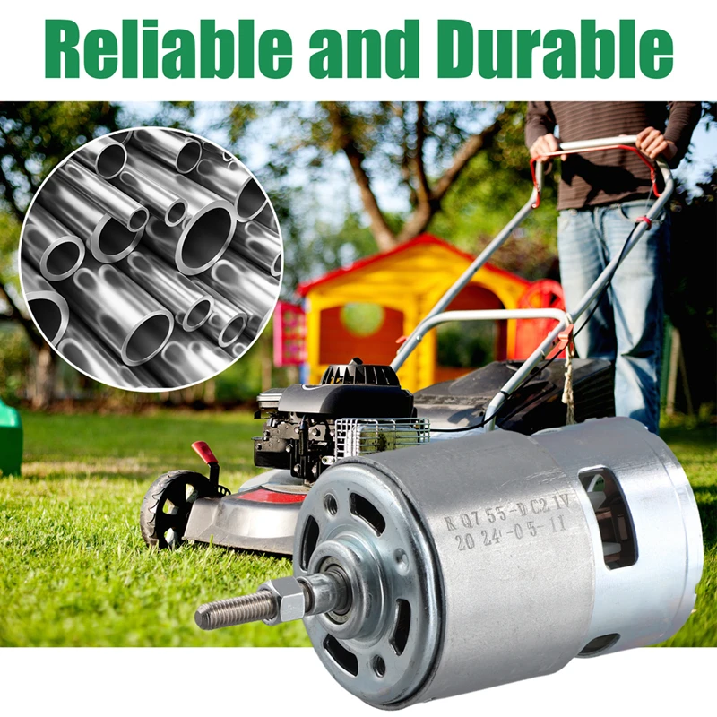 755 DC Motor For Weed Trimmer 21V Grass Cutter Motor With Long Shaft For Efficient Weed Cutting And Trimming