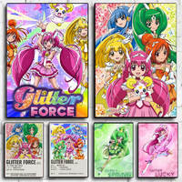 Classic Anime Glitter Force  Poster HD art sticky wall waterproof home living room bedroom bar aesthetic decoration