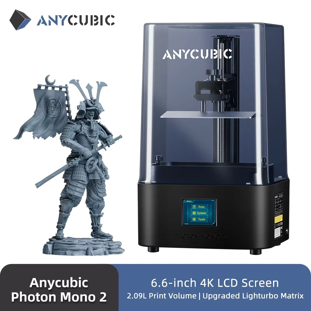 

ANYCUBIC Photon Mono 2 LCD UV Resin 3D Printer High-Speed 3D Printing 6.6" 4K+ Monochrome Screen 165*143*89mm Printing Size