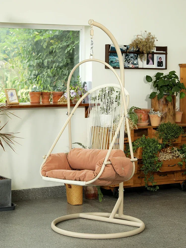 

Подвесное кресло в скандинавском стиле, балкон, домашнее кресло-качалка, ленивый человек в помещении, кресло-качалка для отдыха, подвесная корзина, стул из ротанга