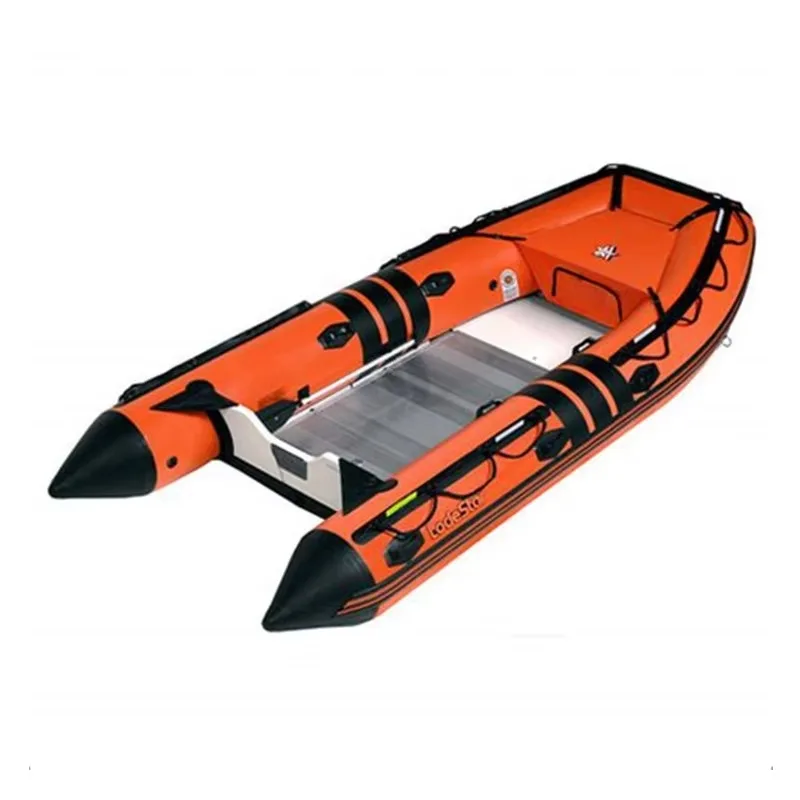 China Made Cheap PVC Inflatable Motor Boat with Outboard Motor CE Certified Aluminum Floor 2-Year Warranty