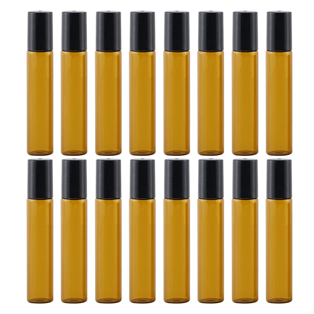 20Pcs 10ml Essential Oil Roller Bottles Thick Smooth Glass Refillable Perfume Vials Portable Roller Bottles Perfume Bottle