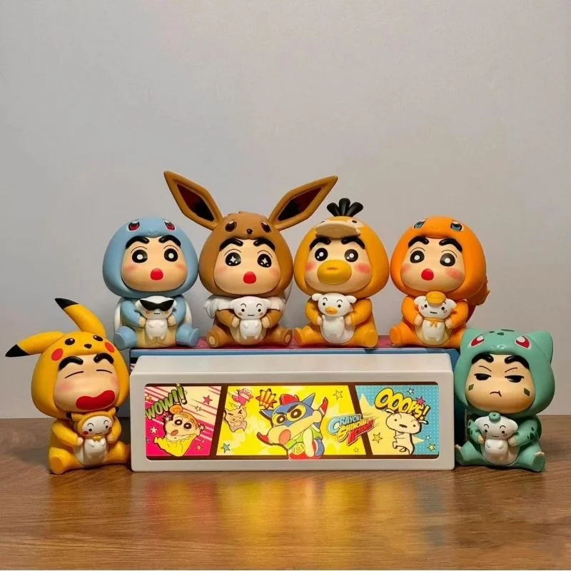 Kawaii Anime Crayon Shin chan cross dressing series blind box trendy toy figurine figurine desktop ornament doll Gifts for Kids