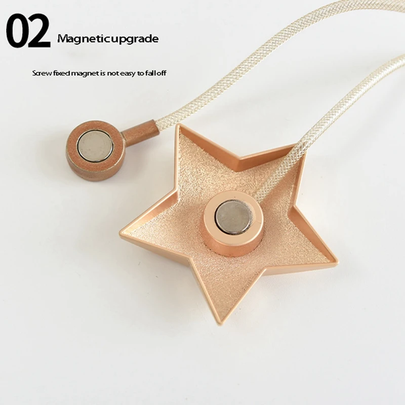 Hebilla magnética para cortina con forma de estrella y Luna, soporte magnético para alzapaños, Clip para cortina de ventana, correa para decoración del hogar