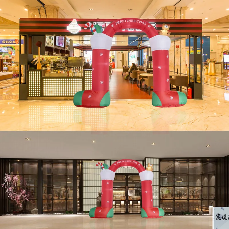 10-polige Weihnachts-Schlauchboote, Torbogen-Außendekorationen, Frohe Weihnachten, Bogen, aufblasbare Hofdekorationen, Weihnachtsdekoration