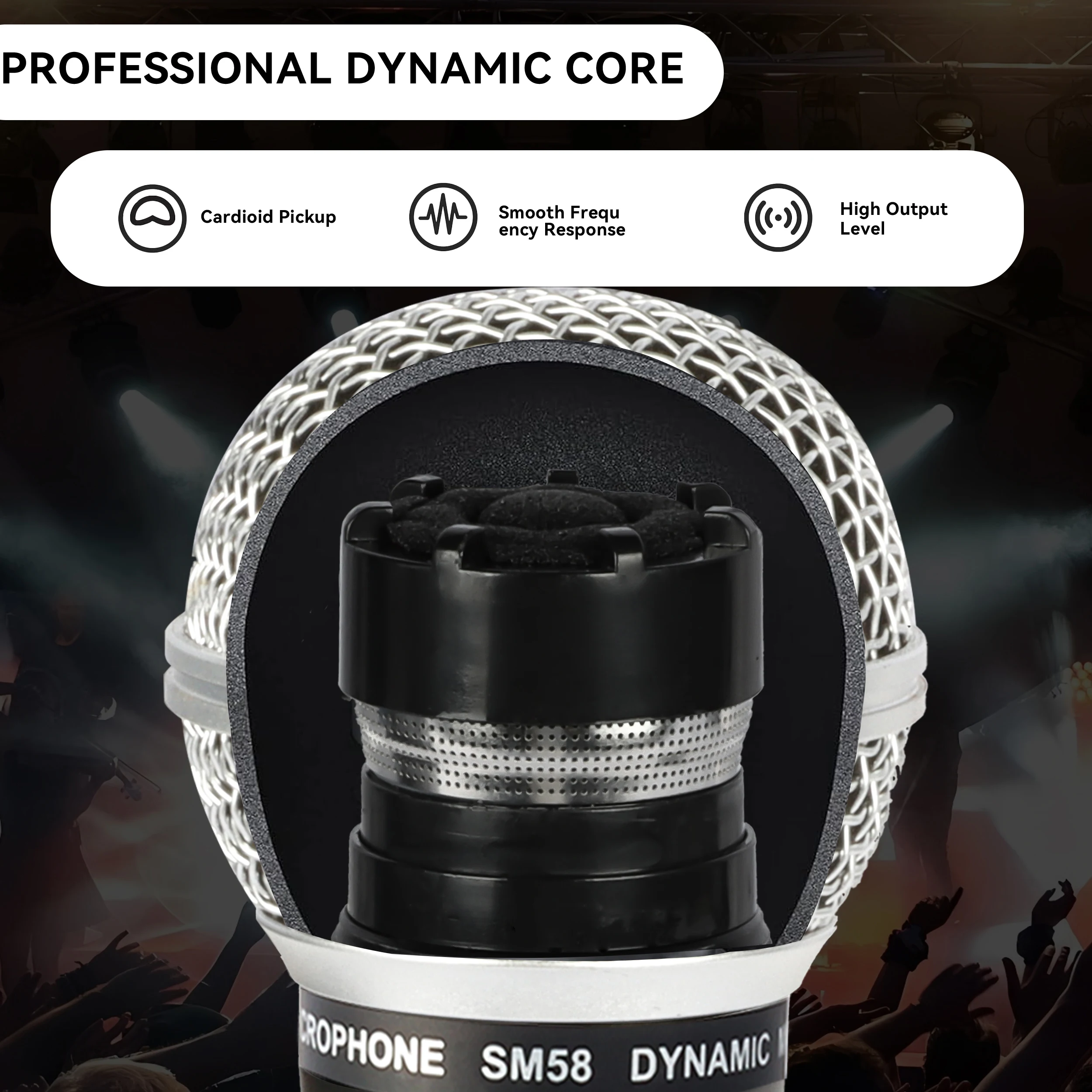Lokchonk Dynamic Vocal Microphone Handheld Cardioid Microphone for Singing, Stage, Studio, Karaoke SM58S