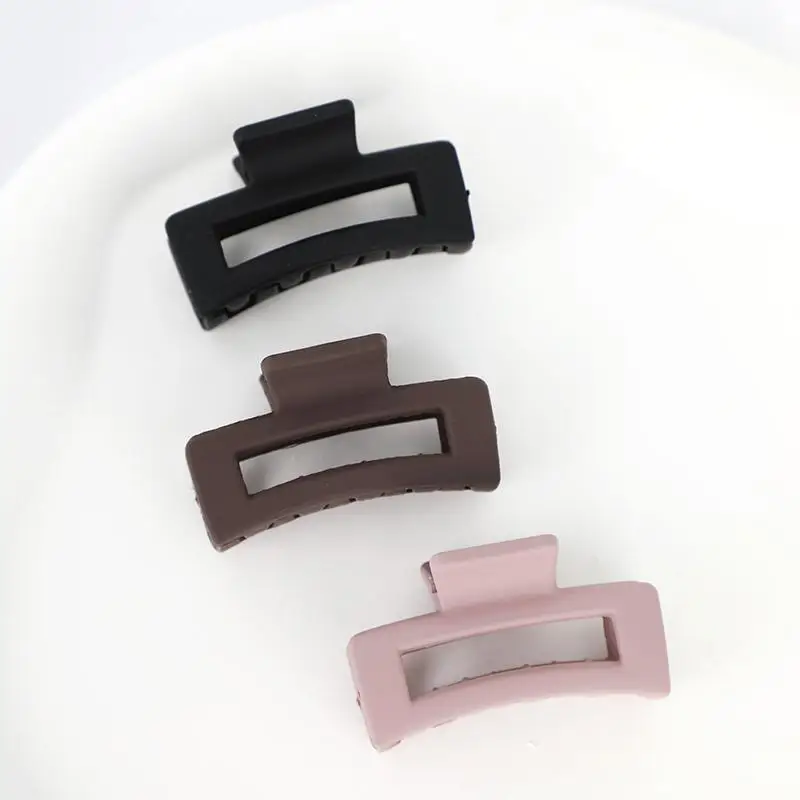 Korean Women Girls Plastic Hair Claws Mini Hair Clips Simple  Frosted Hairpin Crab Barrette Ornament Square Hair Clip Headwear