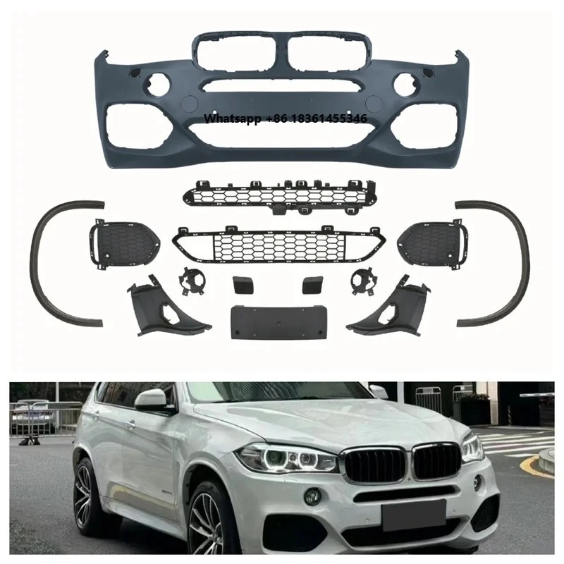 

for X5 F15 2014-2018 Front Bumper Body Kit MT Style PP Front Bumper Chin Lip Spoiler