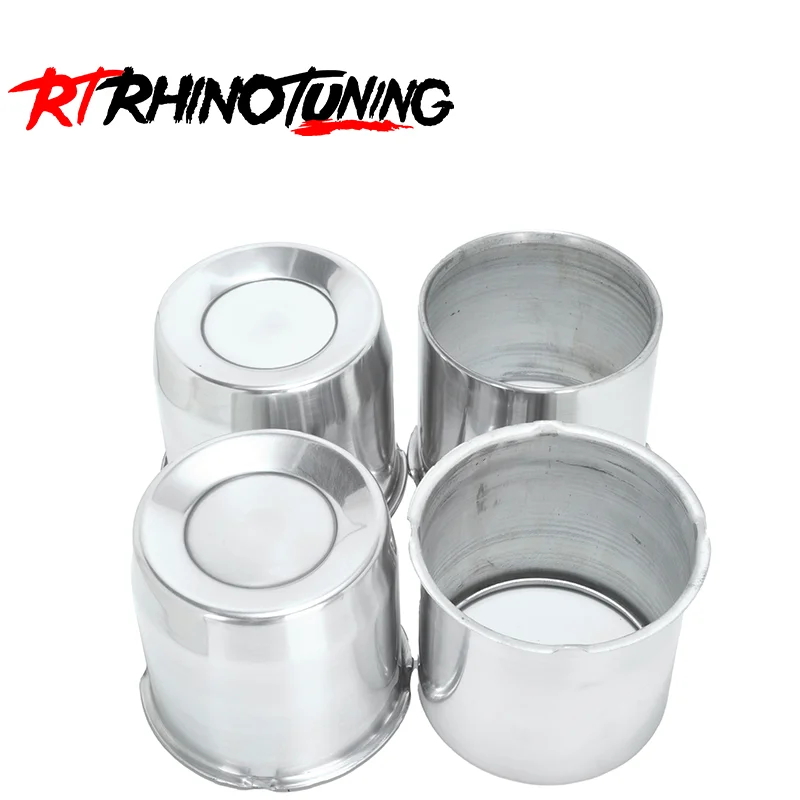 RTRhinoTuning 2/4Pcs 130mm Hub Polished Aluminum Push-Thru Center Caps Closed/Opened End For Trailers Trucks SUVs RV Wheel Rims