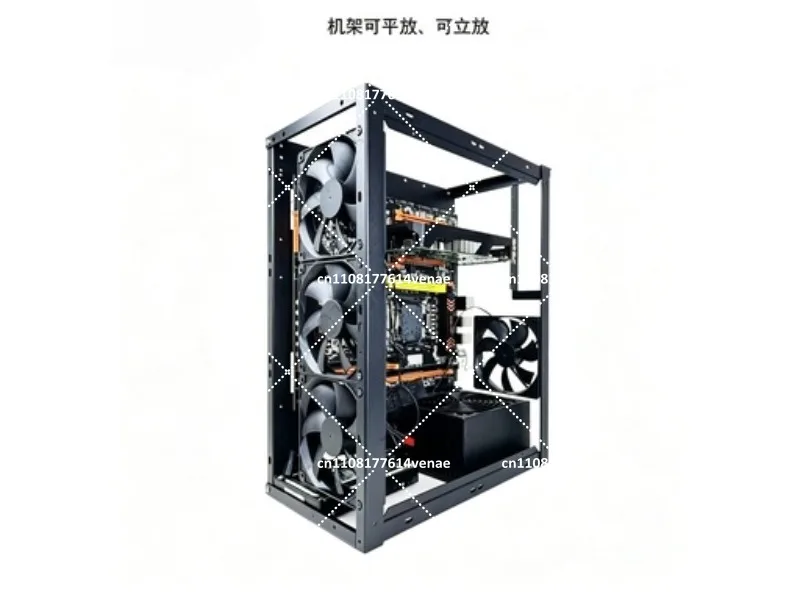 Stackable Open Frame Chassis for X79 X99 Dual Motherboard, Vertical and Horizontal AI Supercomputer Rack Mount