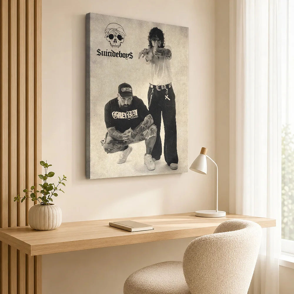 Suicideboys Potrait Canvas Print Poster Personalized Photo Retro Music Wall Paintings Decoration for Studio Gift for Collectors