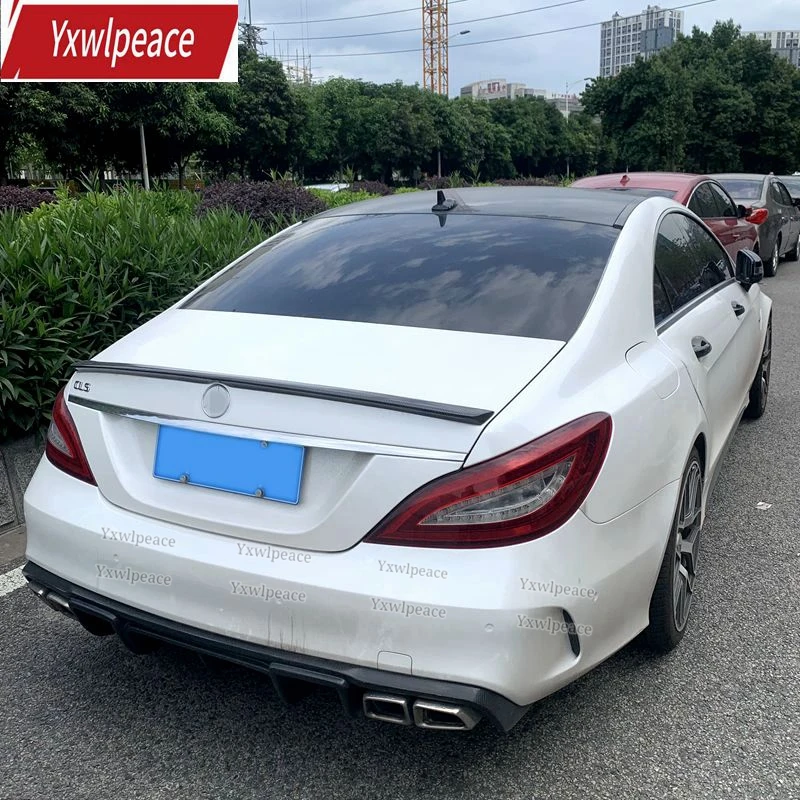 For Mercedes-Benz W218 2011-2016 CLS 260 300 350 400 CLS 63 AMG ABS Primer Gloss Black Rear Trunk Spoiler Trunk Lip Wing