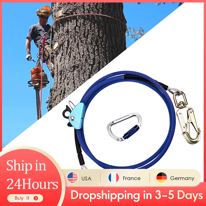 2.4M/3M/3.6M 12mm Steel Wire Core Flip Line Kit Climbing Positioning Rope For Arborists Climbers Tree Climbers EU Stock