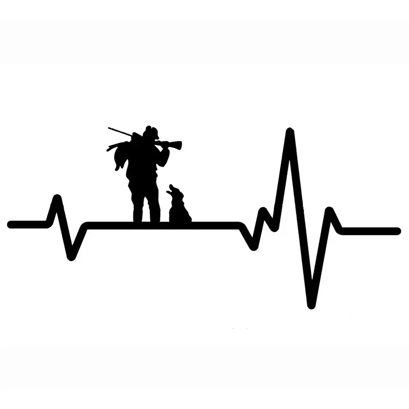 

Car Sticker HUNTER Rifle Gun Carry Duck Dog Heartbeat Stickers on Car Products Sticker Exterior Parts Decals Decoration