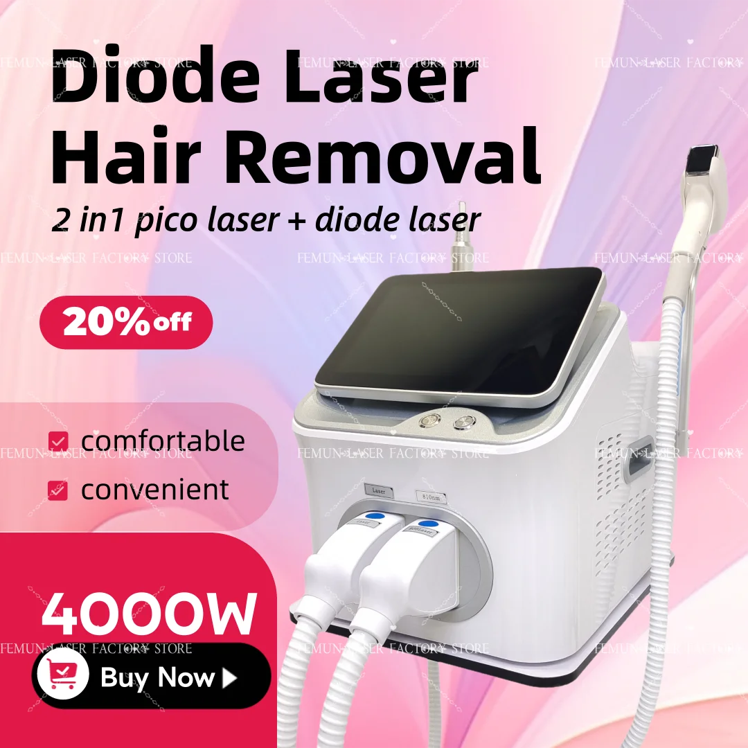 

2в1 4000 Вт 4-волна 755/808/940/1064 нм профессиональный сопрано диодный лазерный эпилятор технология безболезненное постоянное удаление волос