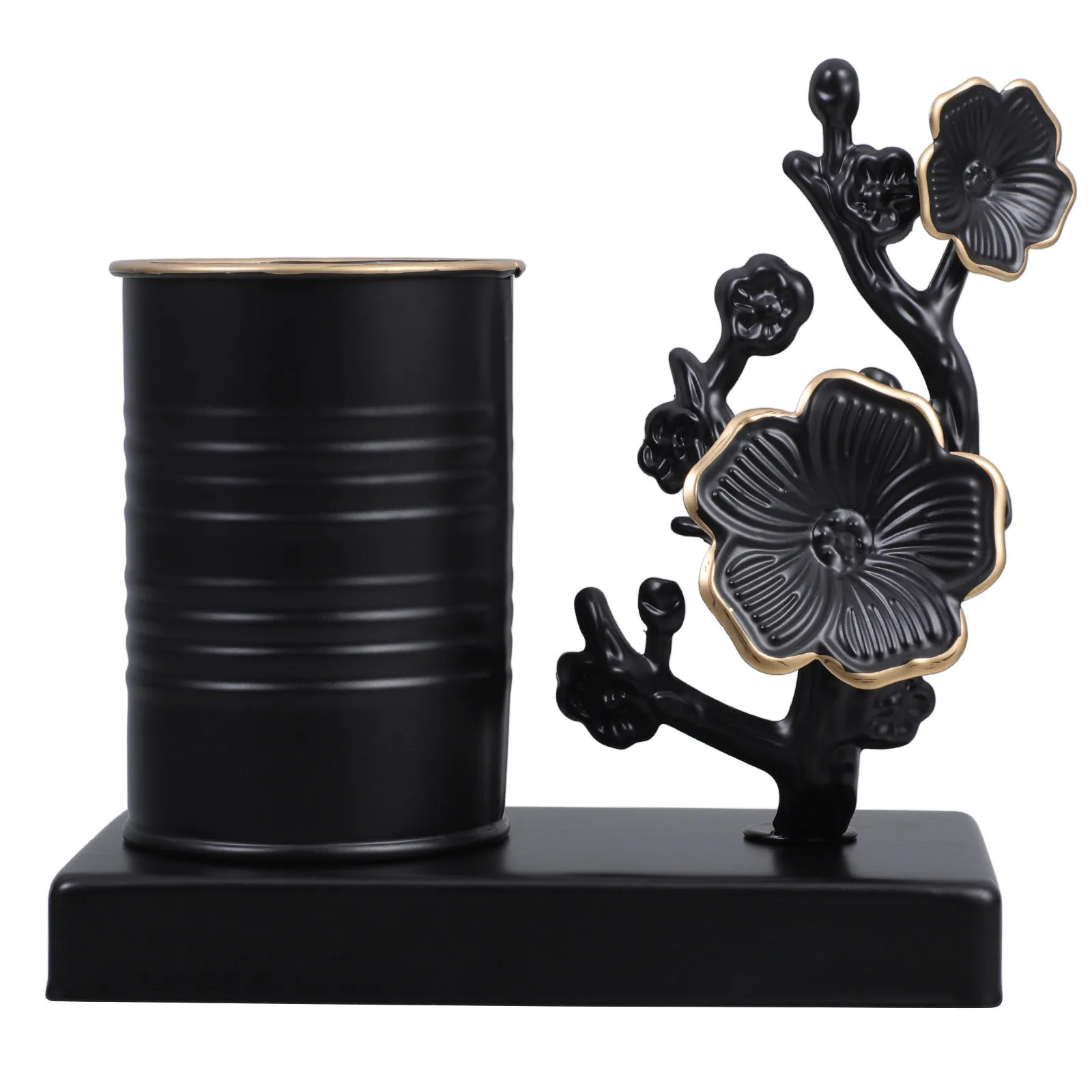 

Iron Art Plum Blossom Pen Holder Multifunctional Metal Pencil Cup Holder Desk Organizer Pen Stand for Office Desktop Supplies