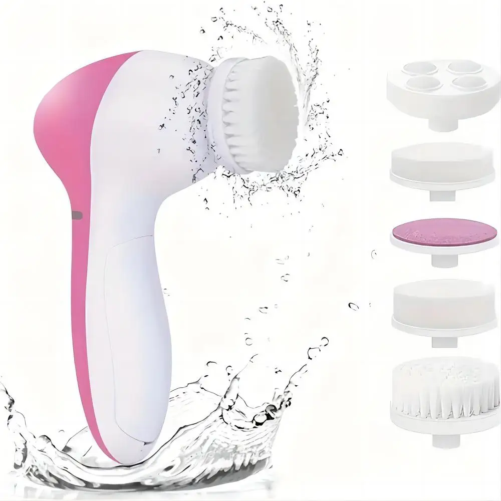 5-in-1 Electric Facial Cleanser - Deep Pore Cleaning, Gentle Massage - Versatile Skincare for Glowing Skin