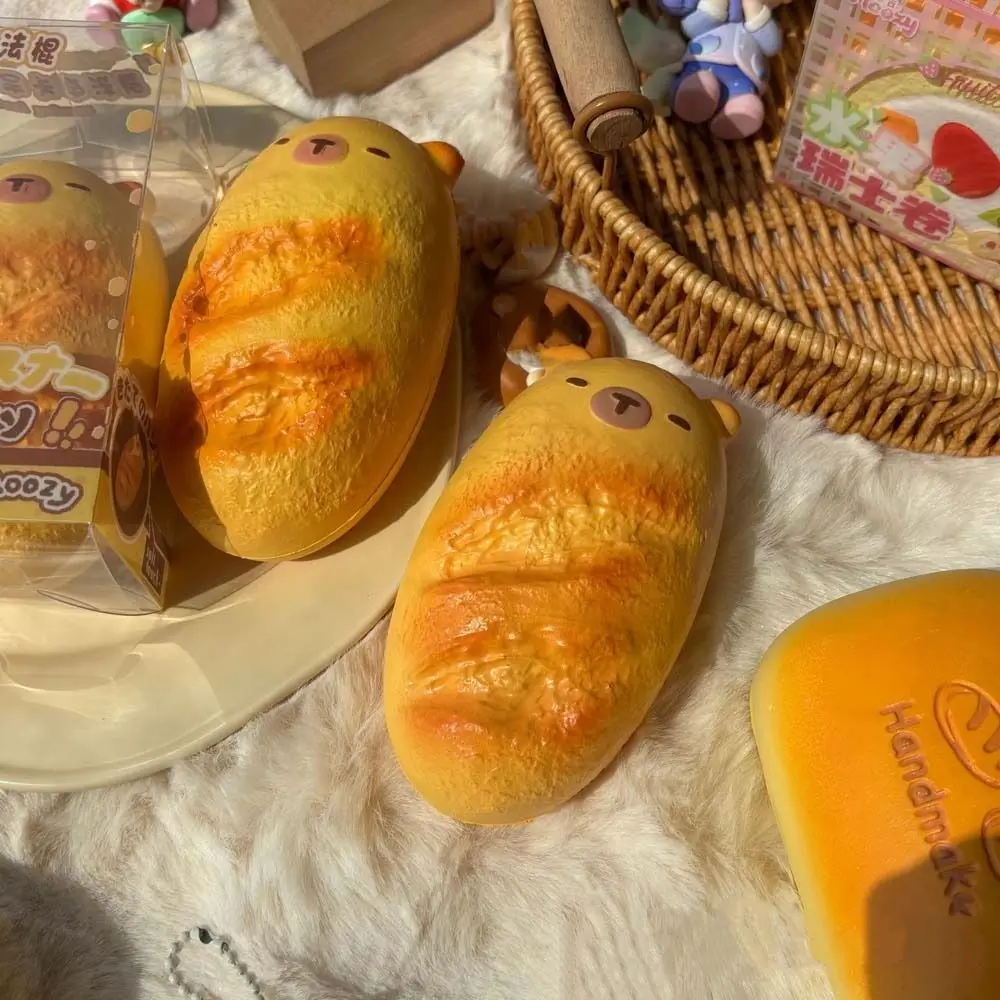 Hand Relaxing Squishy Capybara Toy Soft Rebound Simulated Bread Squeeze Toy Fidgets Toys Sticky Cake Squishy Toy Birthday Gift