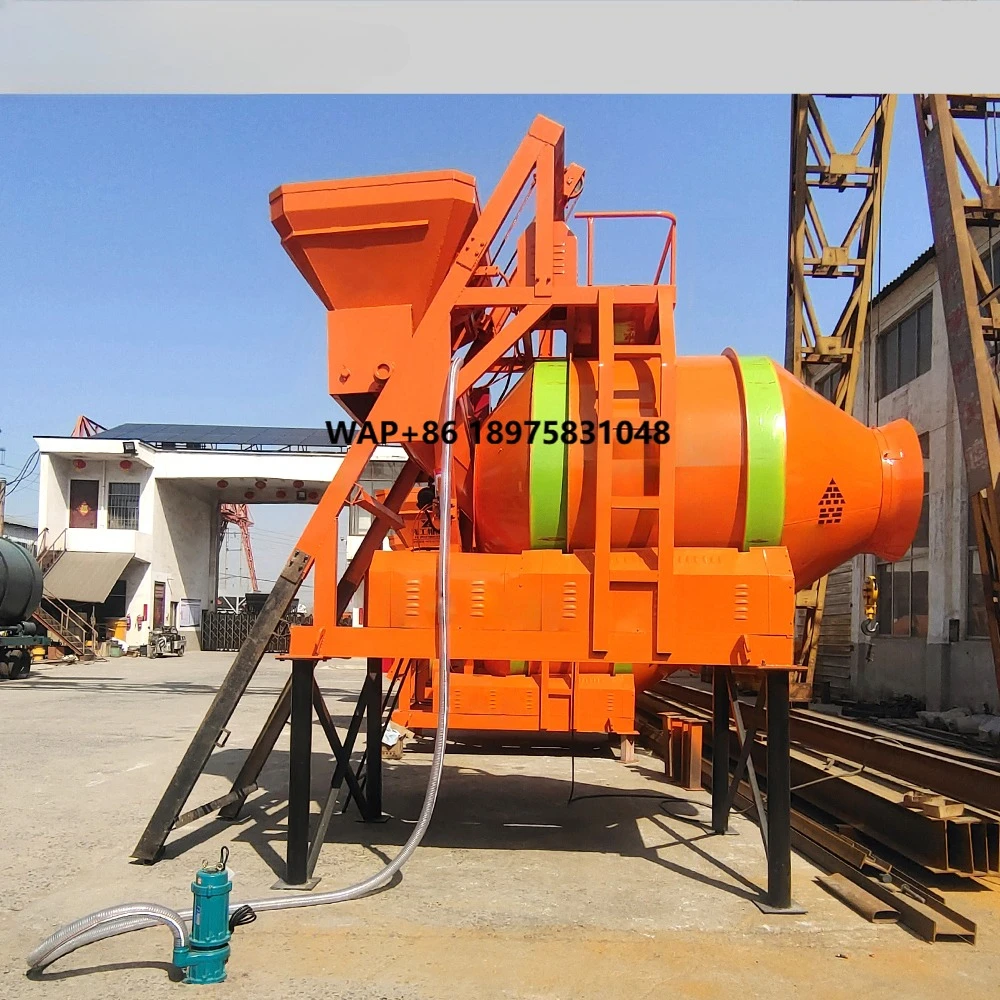 Large capacity climbing bucket concrete mixer with elevator concrete mixer 350L 500L 750L self-loading cement mixer