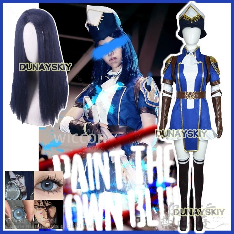 Caitlyn Kiramman Cosplay Anime Game Lol The Sheriff Of Piltover Costume Halloween Christmas Carnival Suit Wig Uniform Customized