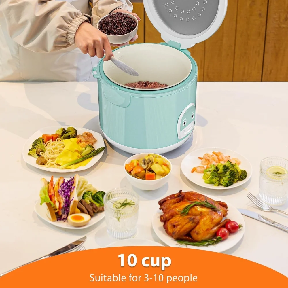 HAOYUNMA-Fogão de Arroz Elétrico, One Touch para Arroz Asiático de Sushi, 10 Cup Unboiled, Fogão rápido e conveniente com vaporizador