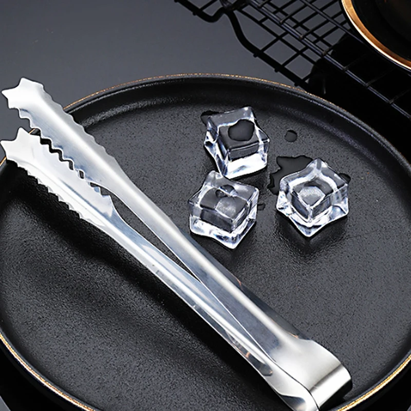 BBQ Food Tongs Barbecue Stainless Steel Kitchen Food Meat Non-slip Non-Stick Steak Clamp Cooking Tool Toothed Ice Towel Clip