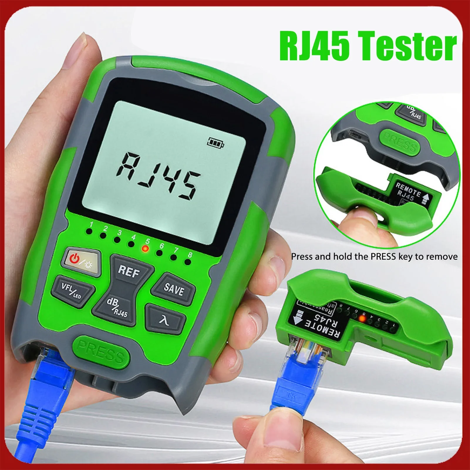 جهاز قياس الطاقة الضوئية القابل لإعادة الشحن، جهاز قياس الطاقة الضوئية الصغير، كابل ضوئي أحمر، جهاز اختبار الطاقة مع كابل شحن USB #2