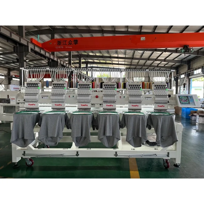 [2026] YUNFU High-Speed 6-Head Cap Embroidery Machine 12/15 Needles A15 Dahao Printing For Shops Factory Price Used Tajima